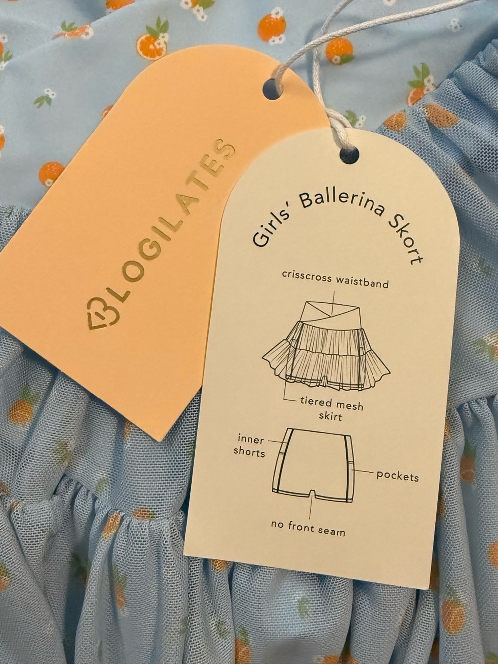 Blogilates Ballerina Skort - girls XS, orange print - Picture 4 of 4